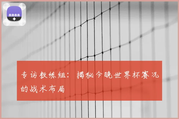 专访教练组：揭秘今晚世界杯赛况的战术布局